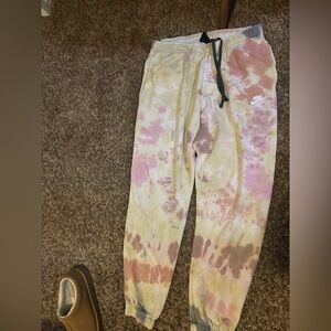Nike Men’s Tie-Dye Sweatpants - Pink, Cream, Brown